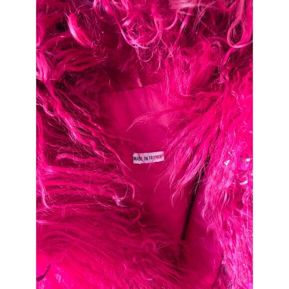 Antique France unique sheep alpaca ? coat fashion runway unique jacket women's M - Picture 2 of 12